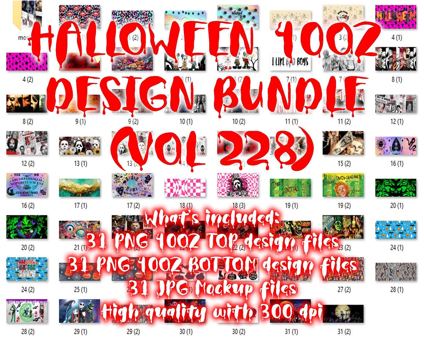 HALLOWEEN 40OZ DESIGN BUNDLE (VOL 228)