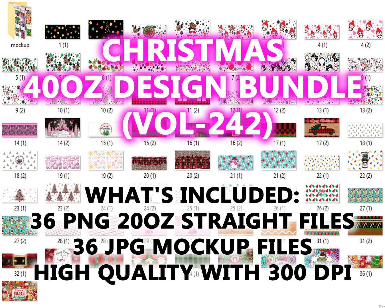 CHRISTMAS 40OZ DESIGN BUNDLE (VOL-242)