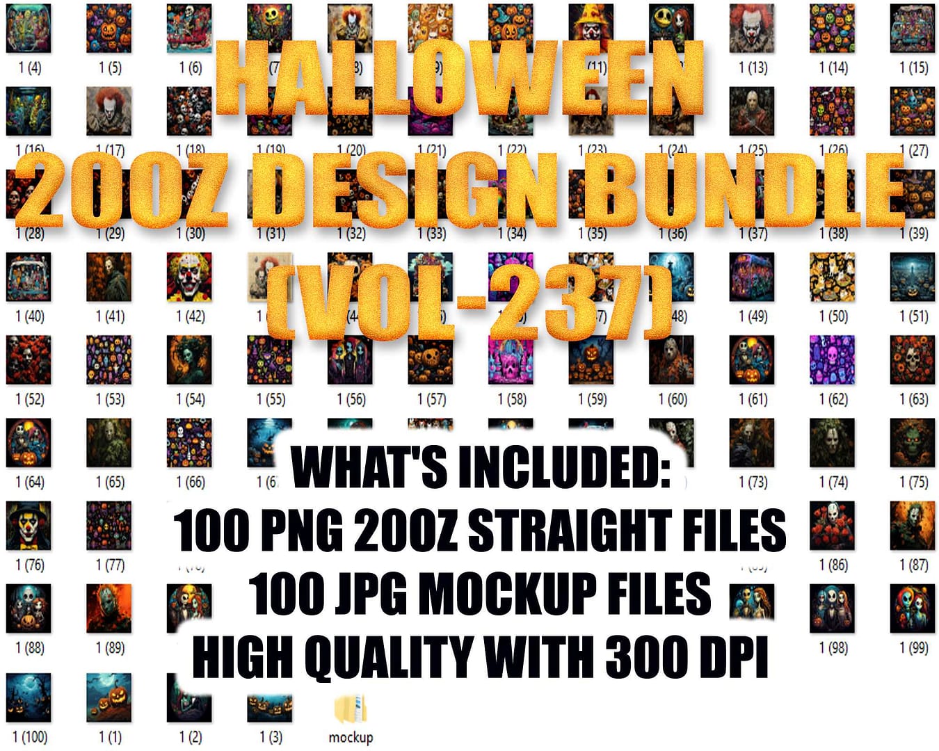 HALLOWEEN 20OZ DESIGN BUNDLE (VOL-237)