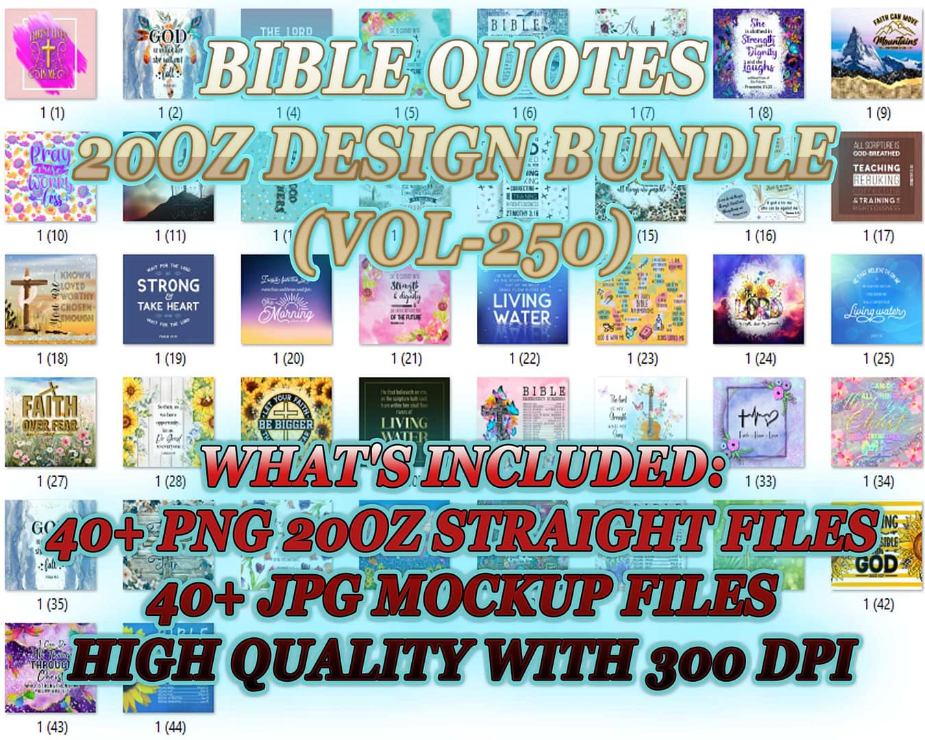 BIBLE QUOTES 20OZ DESIGN BUNDLE (VOL-250)