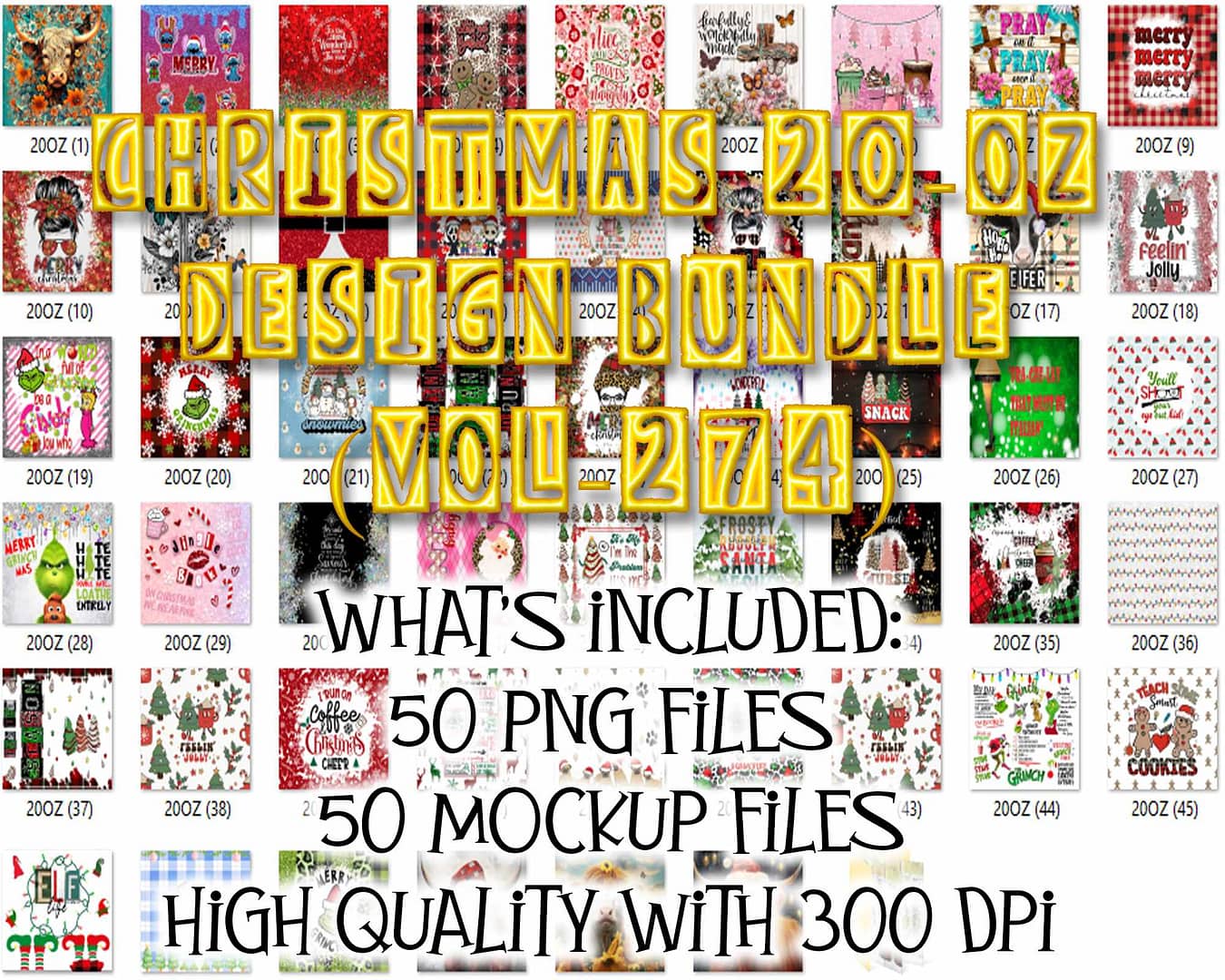 CHRISTMAS 20-OZ DESIGN BUNDLE (VOL-274)