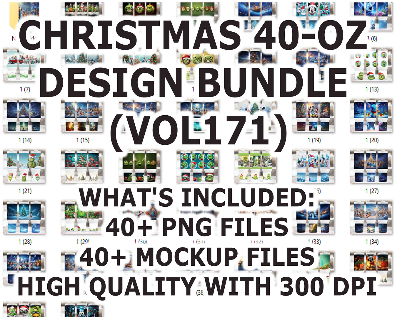 CHRISTMAS 40-OZ DESIGN BUNDLE (VOL171)