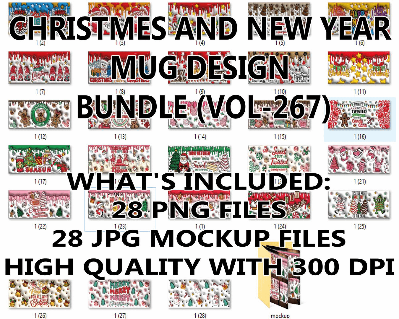 CHRISTMES AND NEW YEAR MUG DESIGN BUNDLE (VOL-267)