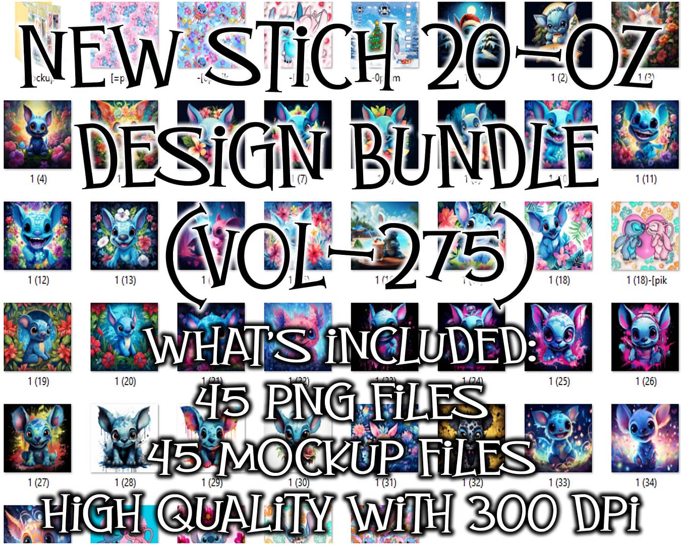 NEW STICH 20-OZ DESIGN BUNDLE (VOL-275)