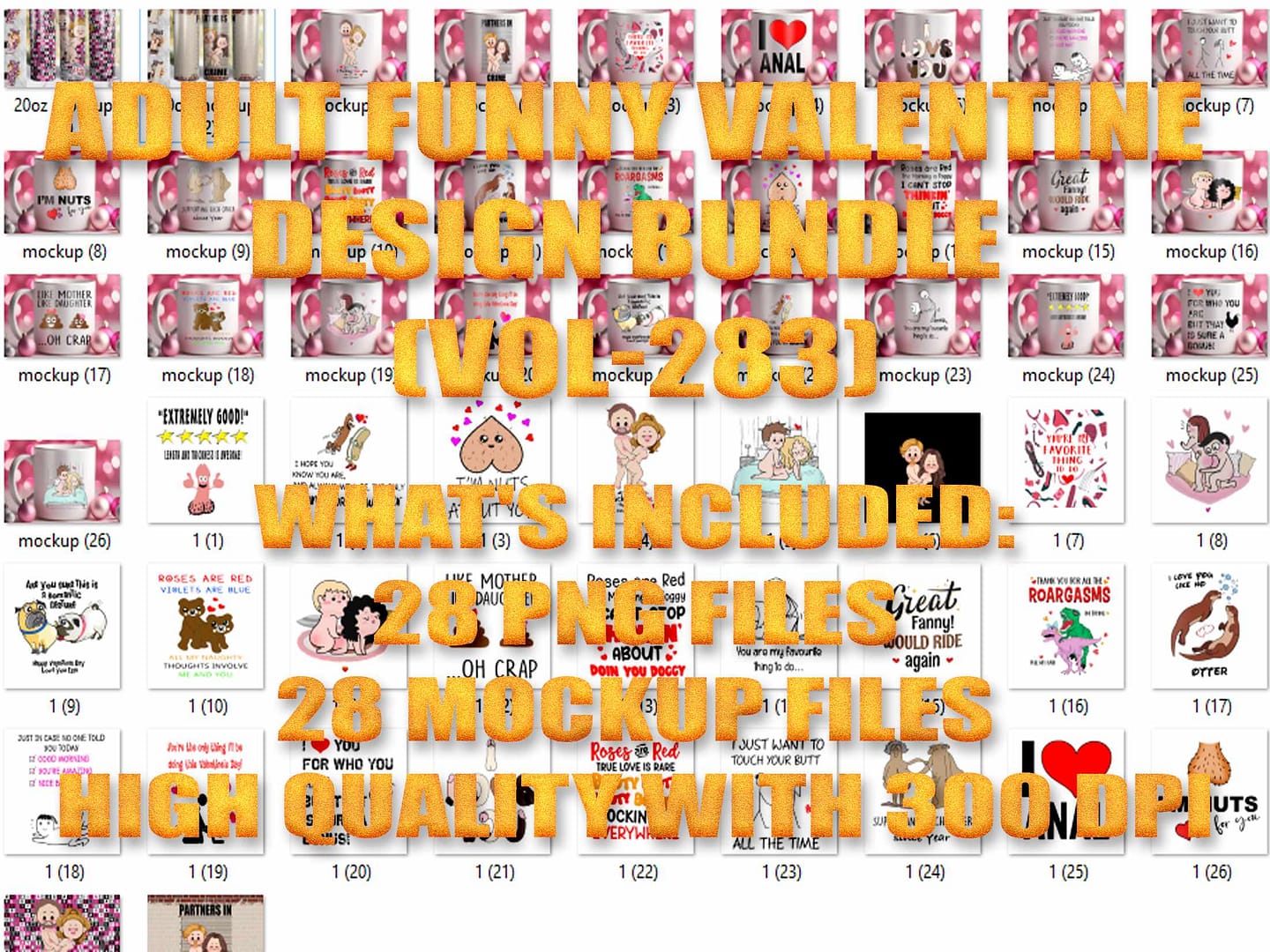 ADULT FUNNY VALENTINE DESIGN BUNDLE (VOL-283)