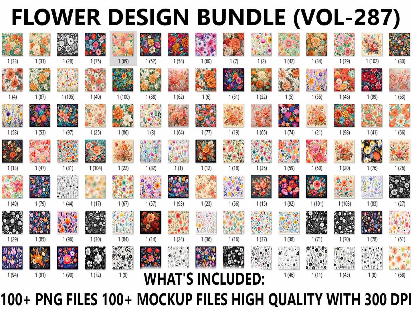 FLOWER DESIGN BUNDLE (VOL-287)