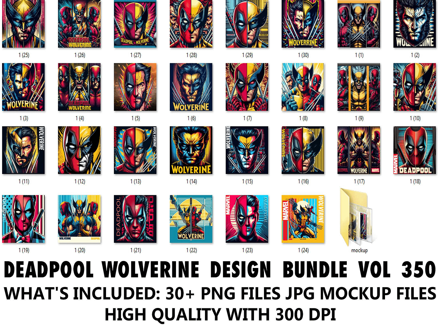 DEADPOOL WOLVERINE 20oz DESIGN BUNDLE VOL 350