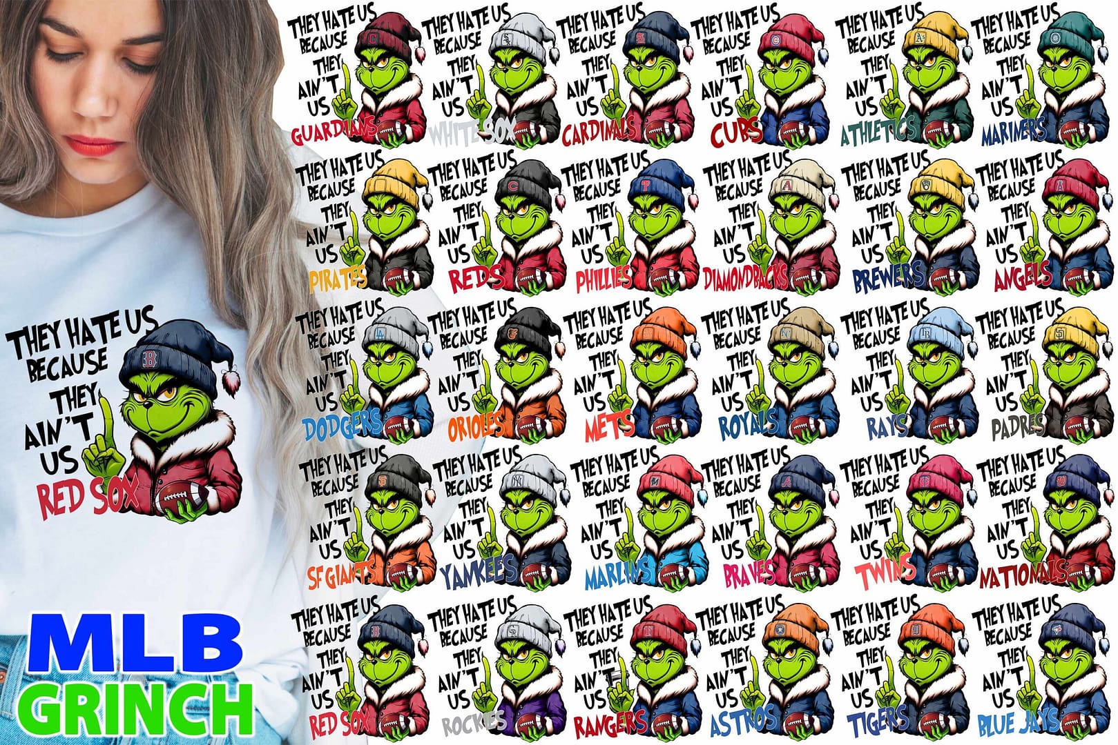 GRINCH MLB DESIGN BUNDLE (VOL-279)