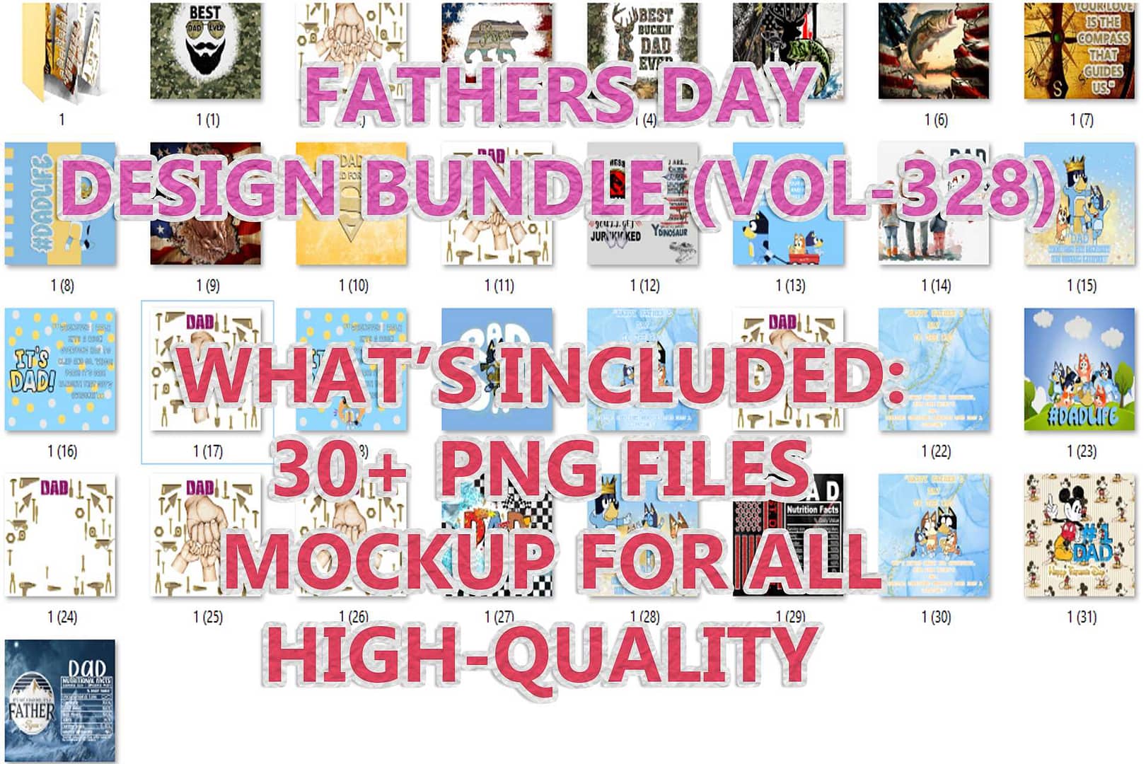 FATHERS DAY DESIGN BUNDLE (VOL-328)