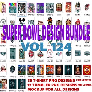 SUPER BOWL TUMBLER & T-SHIRT DESIGN BUNDLE