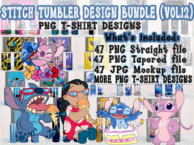 STITCH TUMBLER DESIGNS AND T-SHIRT DESIGNS