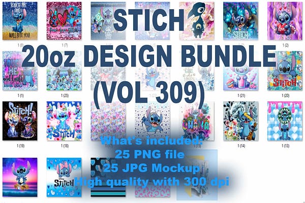 STICH 20oz DESIGN BUNDLE (VOL 309)