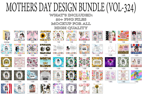 MOTHERS DAY DESIGN BUNDLE (VOL-324)