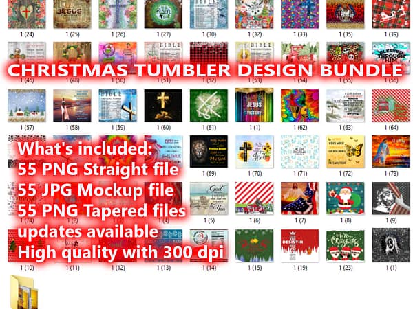 CHRISTMAS TUMBLER DESIGN BUNDLE (VOL-92)