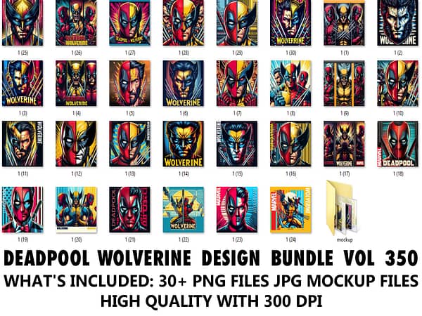 DEADPOOL WOLVERINE 20oz DESIGN BUNDLE VOL 350