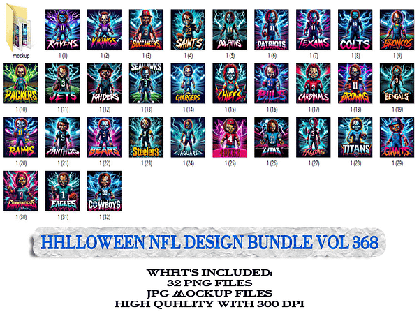 HALLOWEEN NFL DESIGN BUNDLE VOL 368