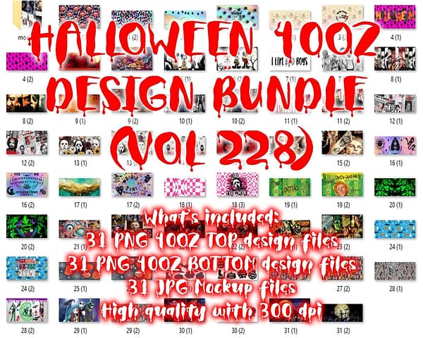 HALLOWEEN 40OZ DESIGN BUNDLE (VOL 228)