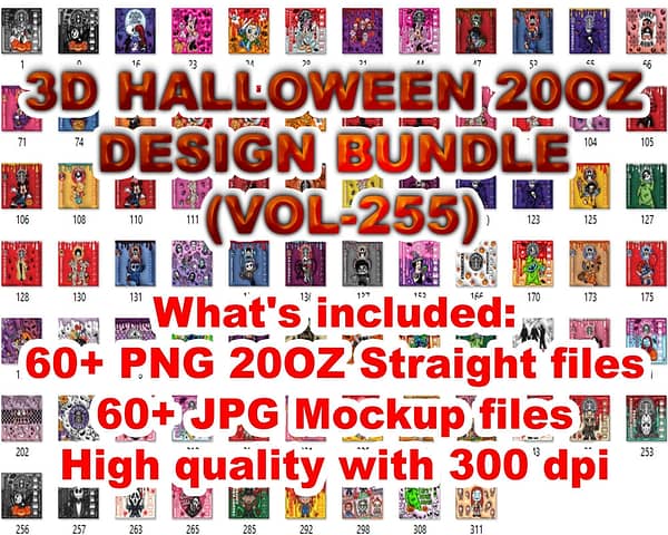 3D HALLOWEEN 20OZ DESIGM BUNDLE 255