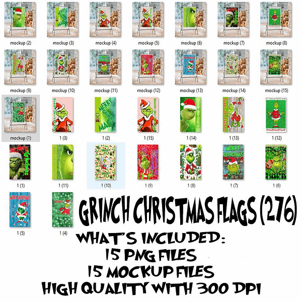 Grinch Christmas flags